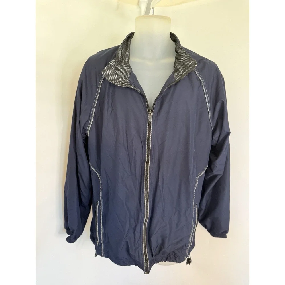 Roundtree & Yorke Sport Mens Jacket Blue Windbreaker‎ Vintage Medium Pockets GUC